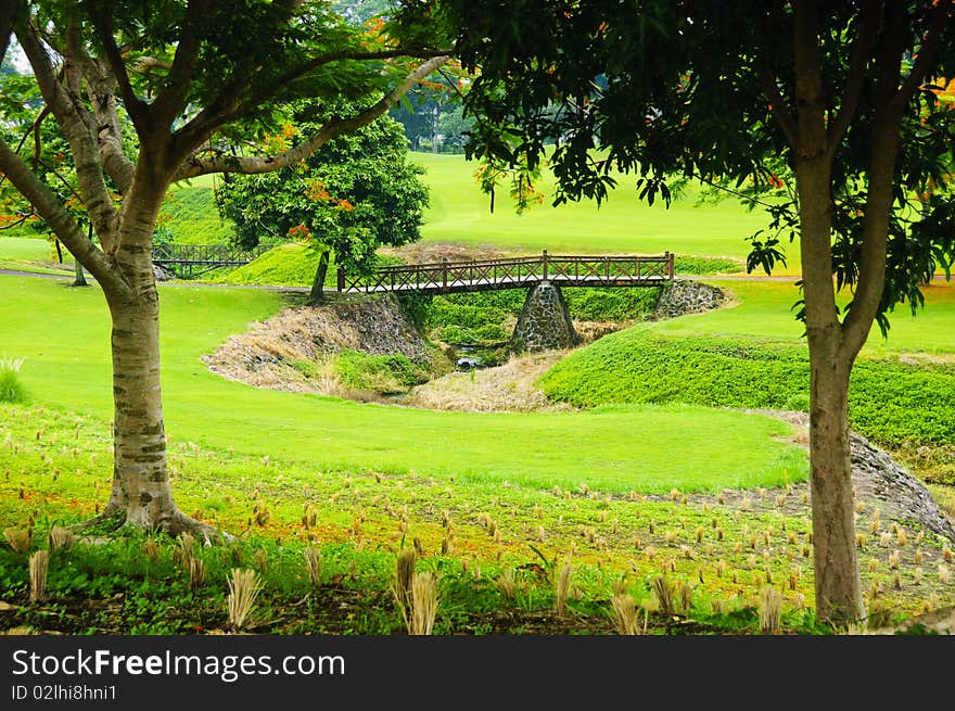 Bridges in a beautiful golf course in the Philippines. Bridges in a beautiful golf course in the Philippines