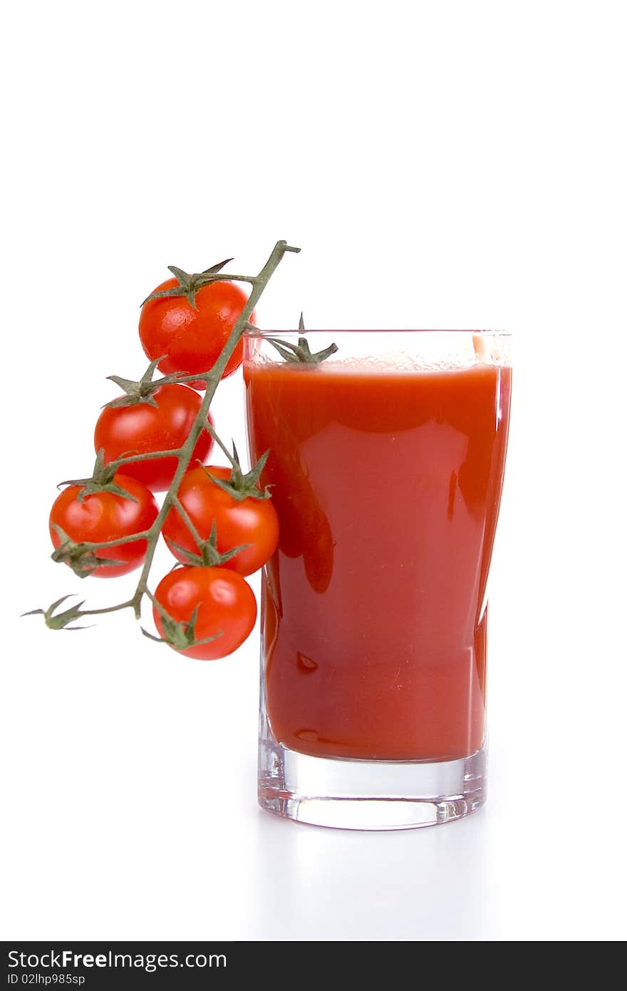 Tomato juice isolated on a white background