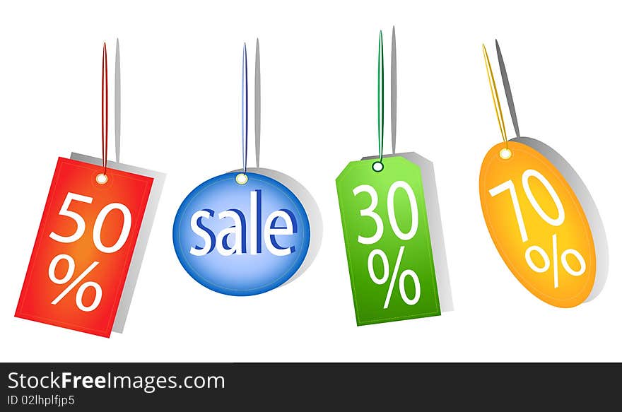 100% vectors - colors labels, tags