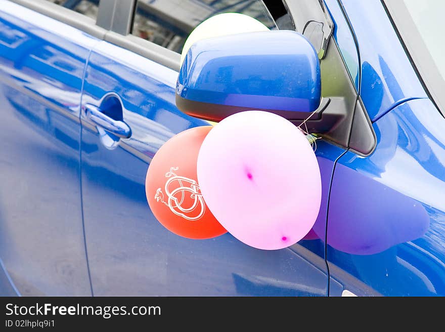 Wedding car decoration, close up