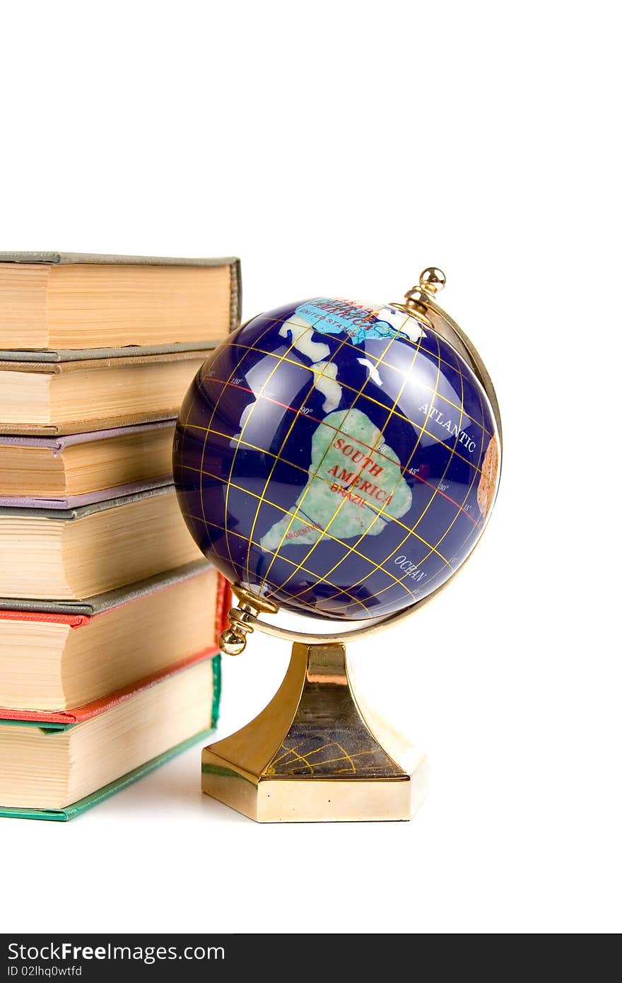 Globe and books