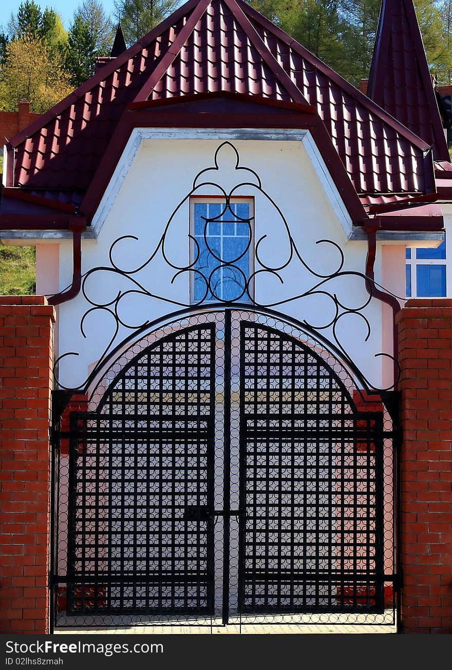 Entrance. Part of a house. Close up.