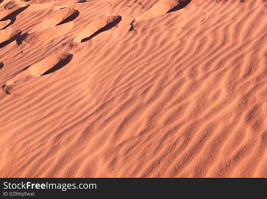 Red sand desert in Wadi Rum-Jordania. Red sand desert in Wadi Rum-Jordania