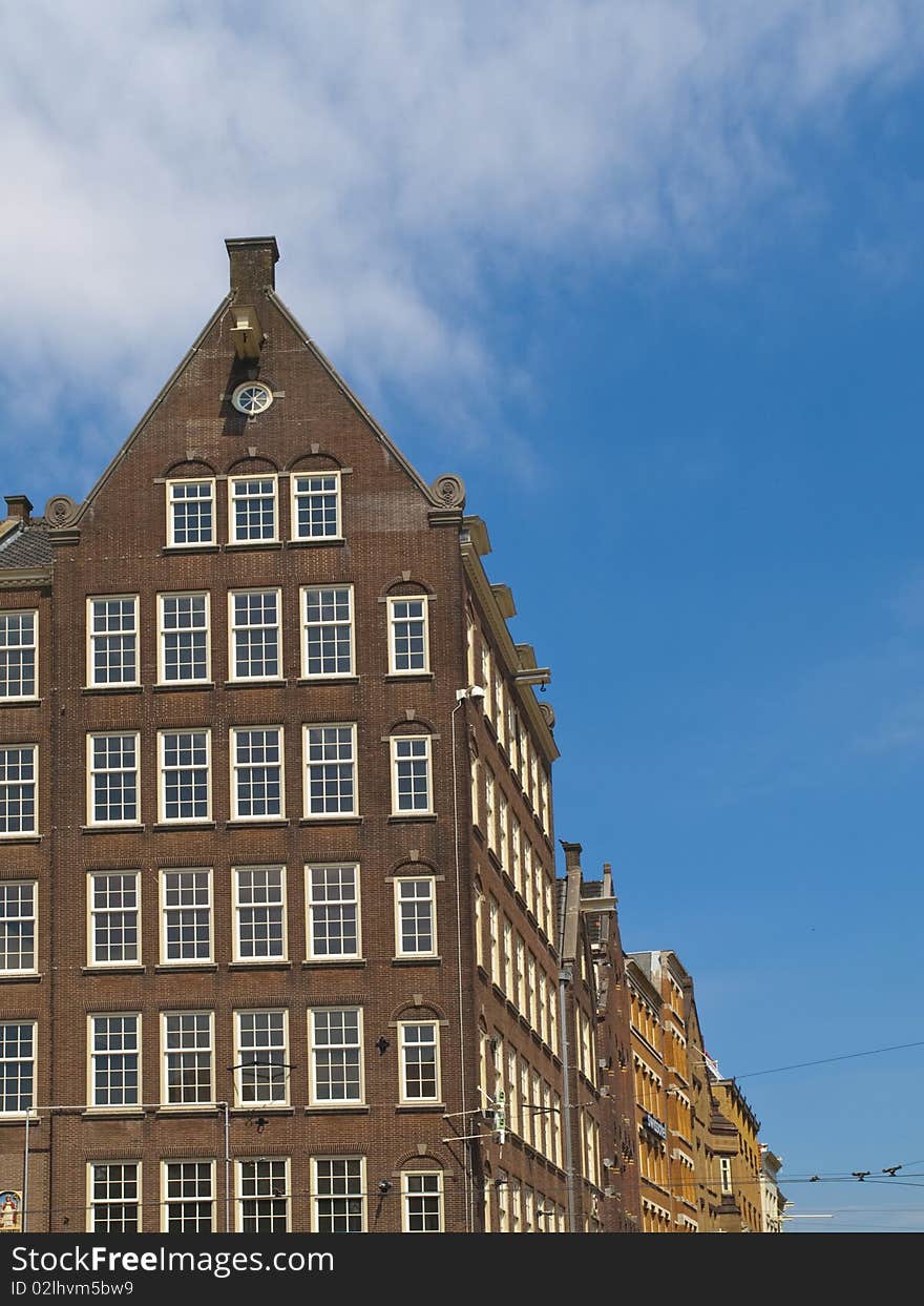 Typical Amsterdam Architecture in a beautiful sunny day