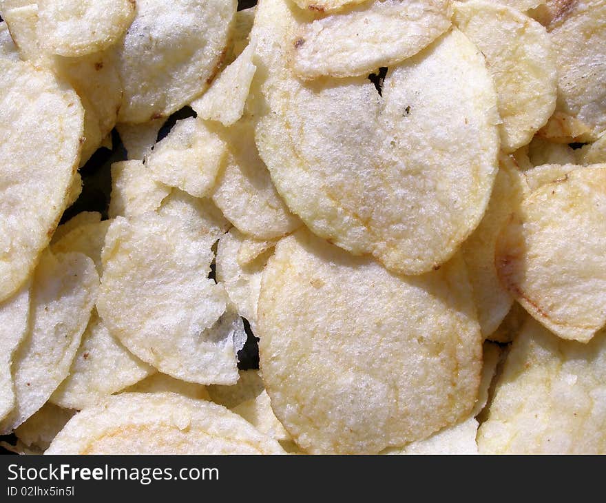 Detail photo texture of potato chips background