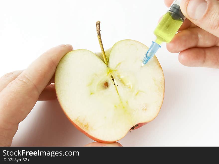 Apple And Syringe.