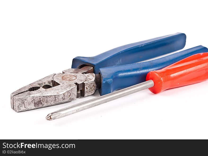 Pliers and screwdriver