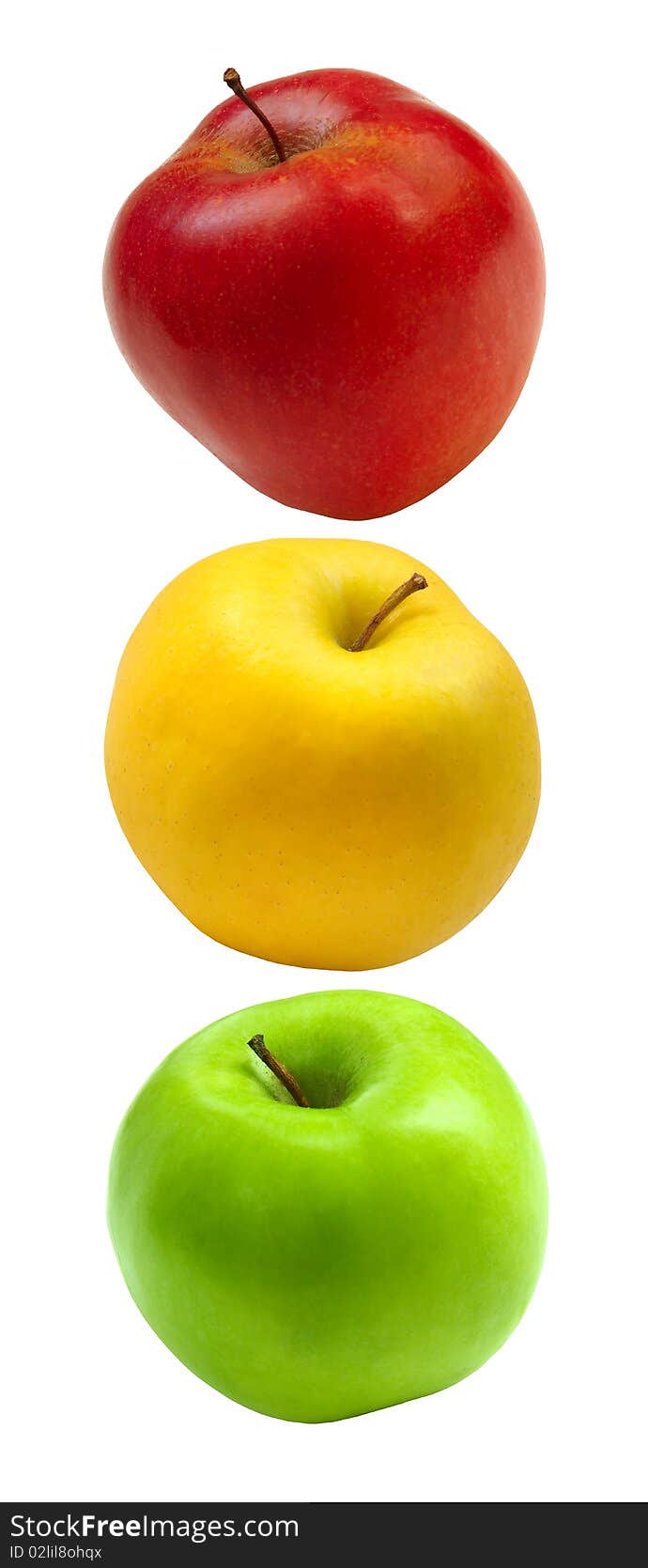 Three apples isolated on a white. Three apples isolated on a white