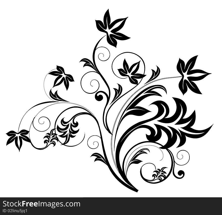 Drawing of flower pattern in a white background. Drawing of flower pattern in a white background