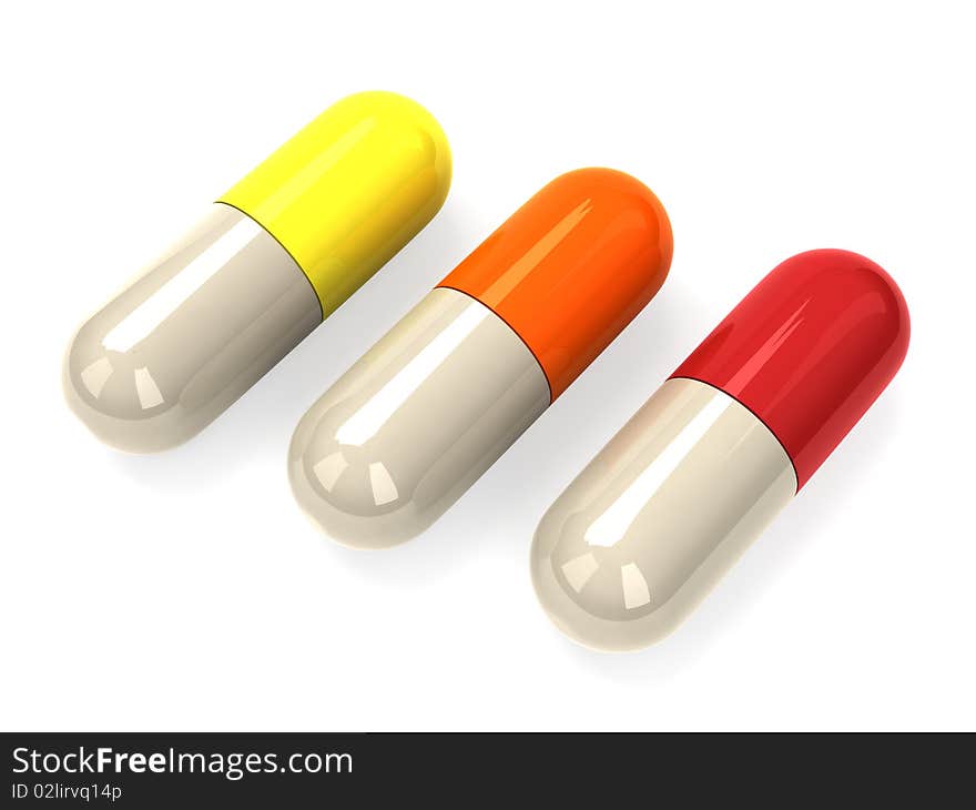 Pills isolated on white background