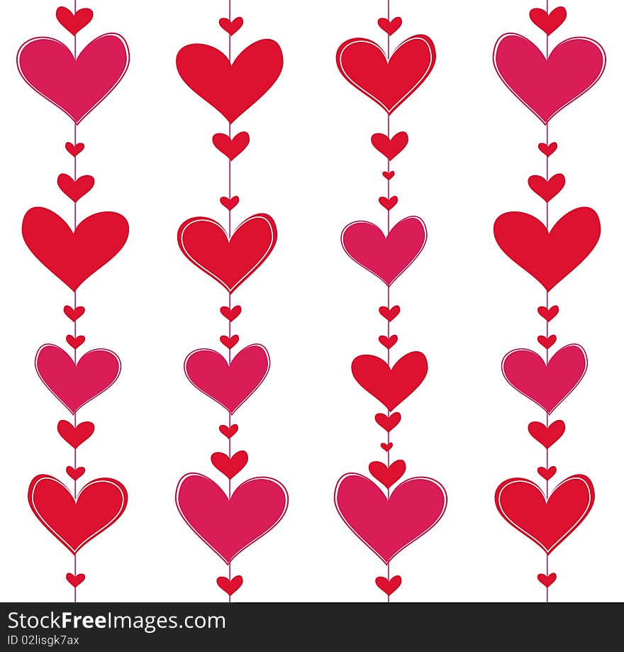 Vector color background with hearts. Vector color background with hearts.