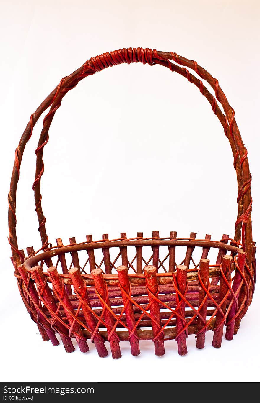 A basket made form wood and bamboo