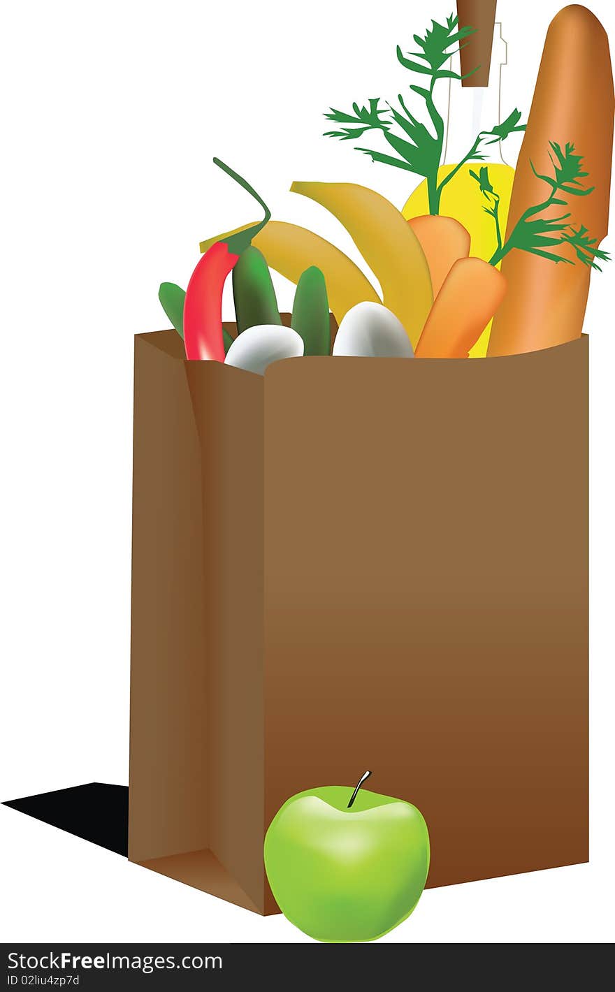 Shopping bag with healthy food