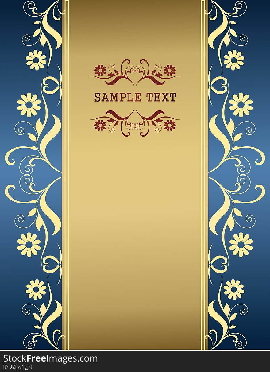 Golden vintage templates on green background