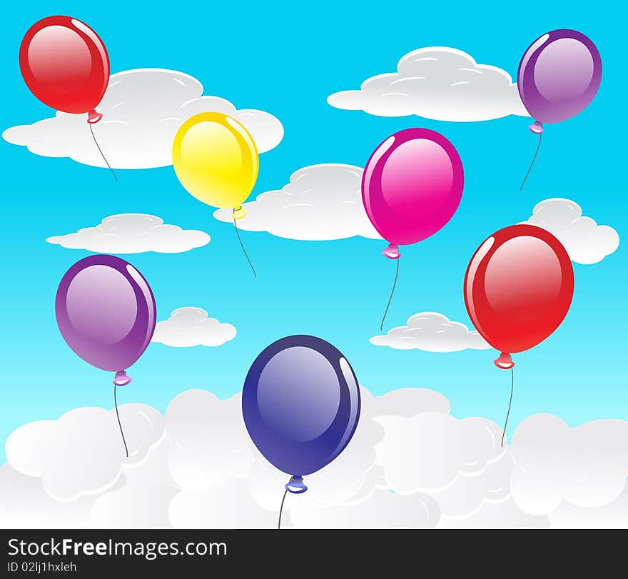 Vector background with balloons