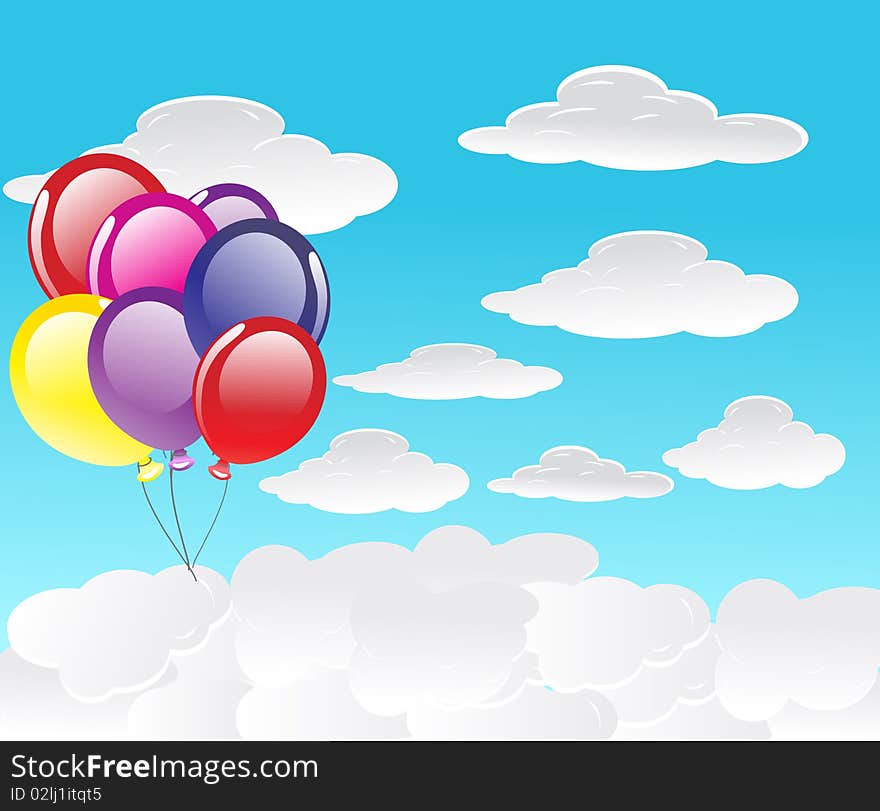 Vector background with balloons