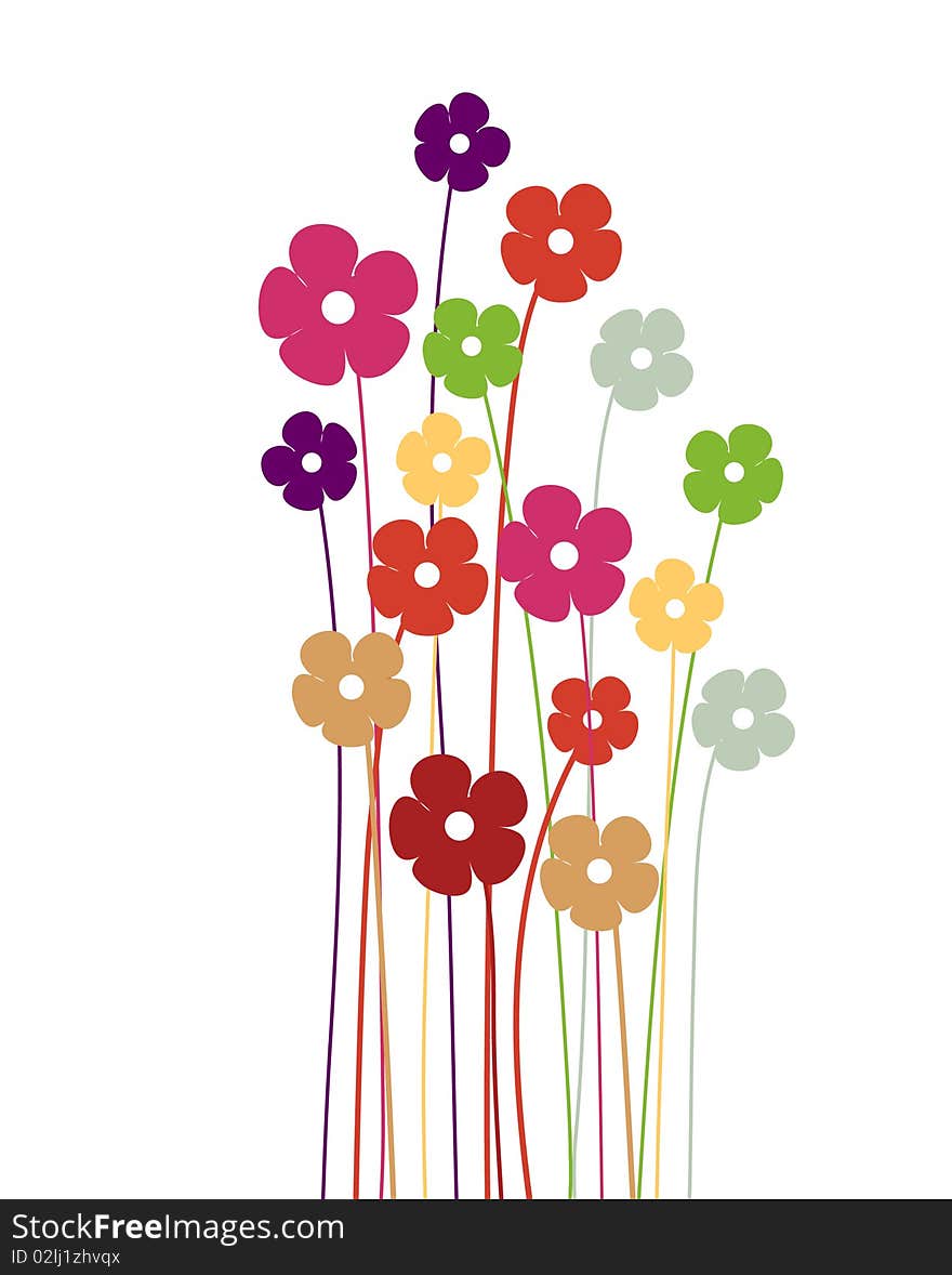 Vector background with flowers