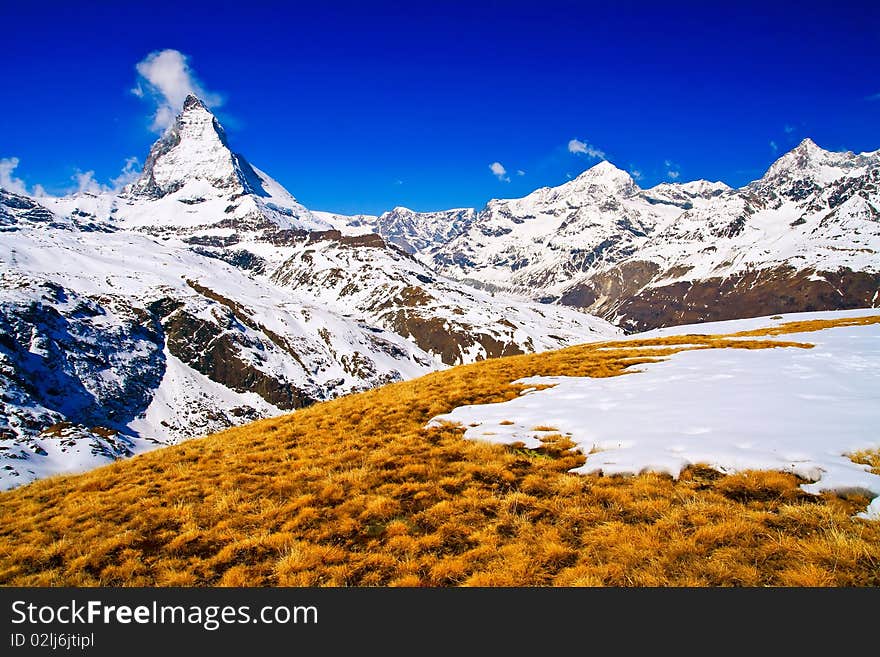 Matterhorn Peak , logo of toblerone chocolate, located in Switzerland