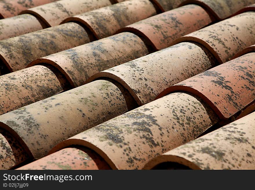 Old French roof tiles making a textured background