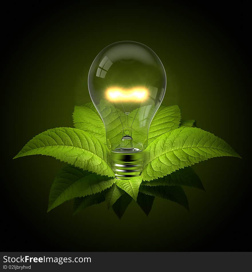 Light Bulb with Leafs