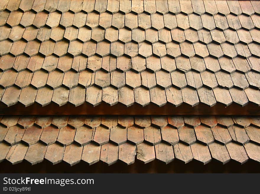 Wood roof texture of the house