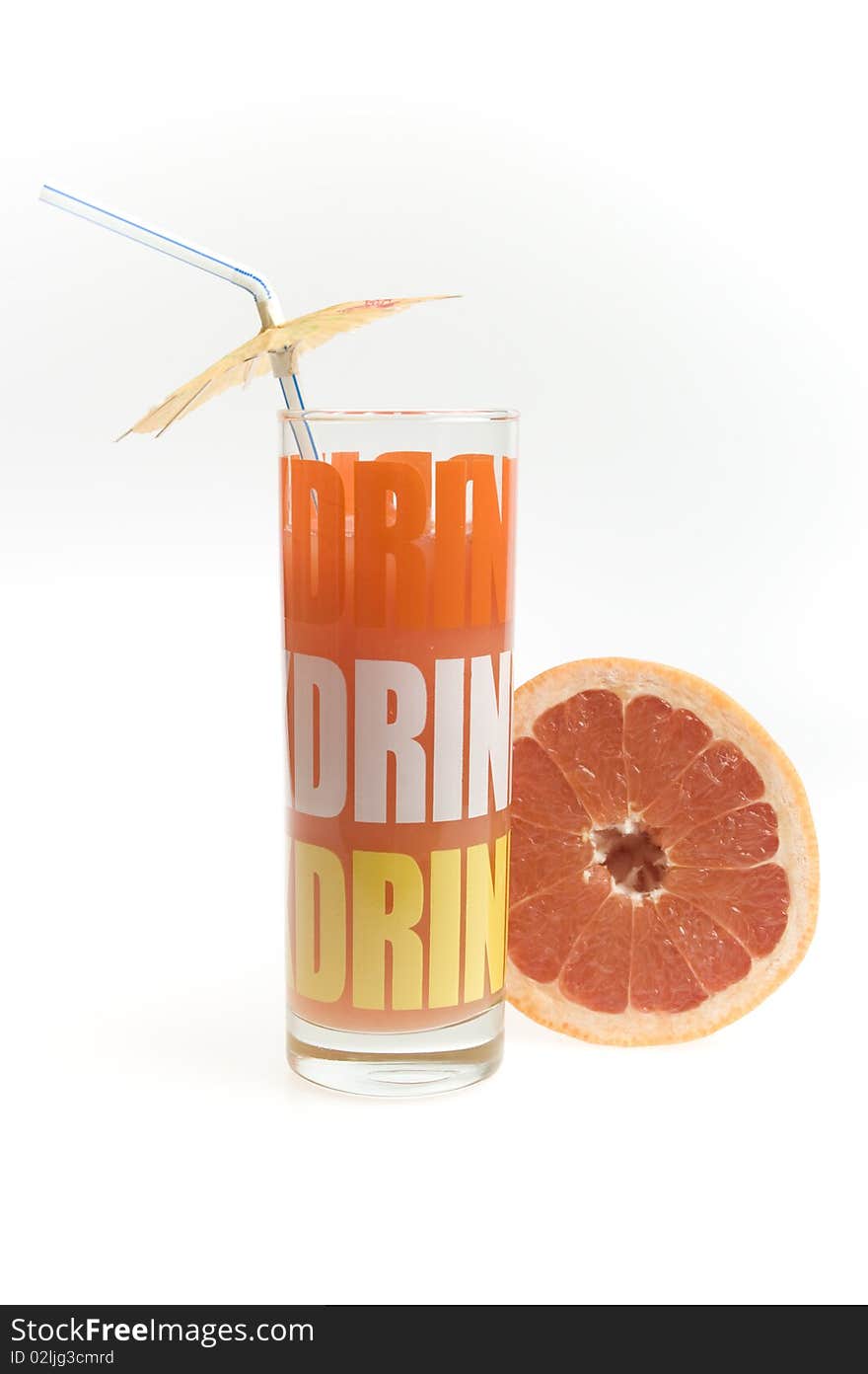 Grapefruit juice in the glass