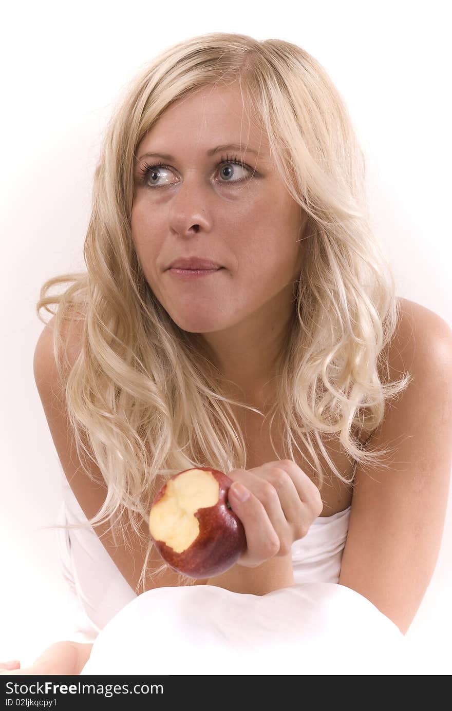 Women eating apple