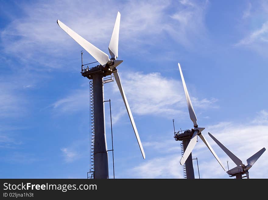 Wind turbines for clean alternative energy. Wind turbines for clean alternative energy