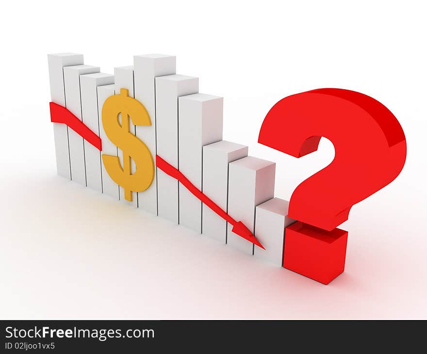 Diagramme of falling of an dollar exchange rate