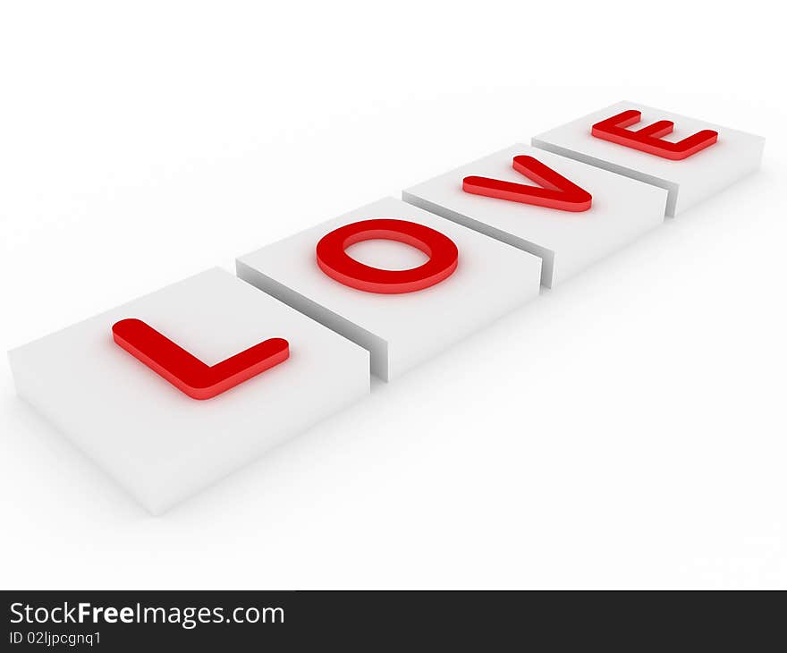 Love concept on white background