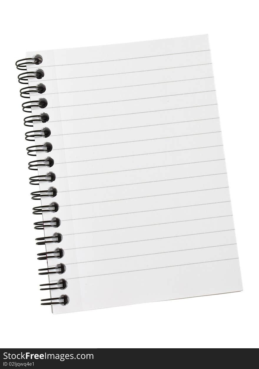 Open notepad isolated in white. Open notepad isolated in white