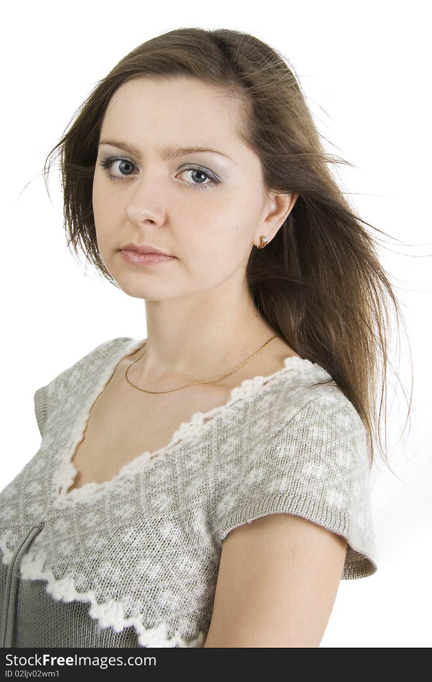 Portrait of beautiful woman with the expressive view. Portrait of beautiful woman with the expressive view.