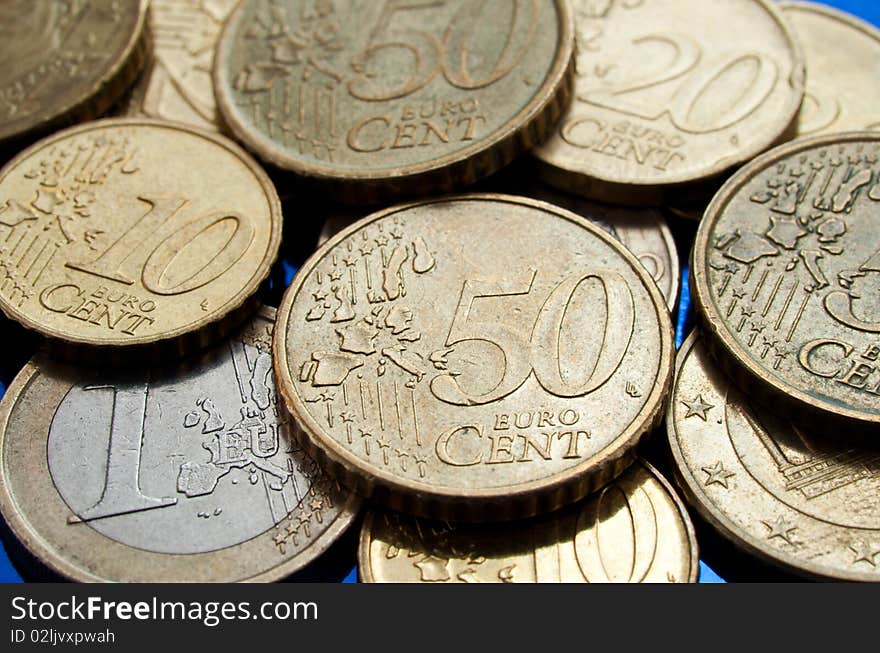 Euro coins, closeup.  business background. Euro coins, closeup.  business background.