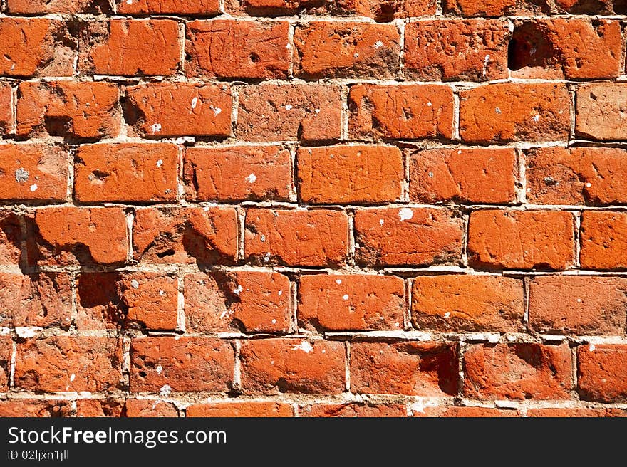 Grunge red brick wall texture