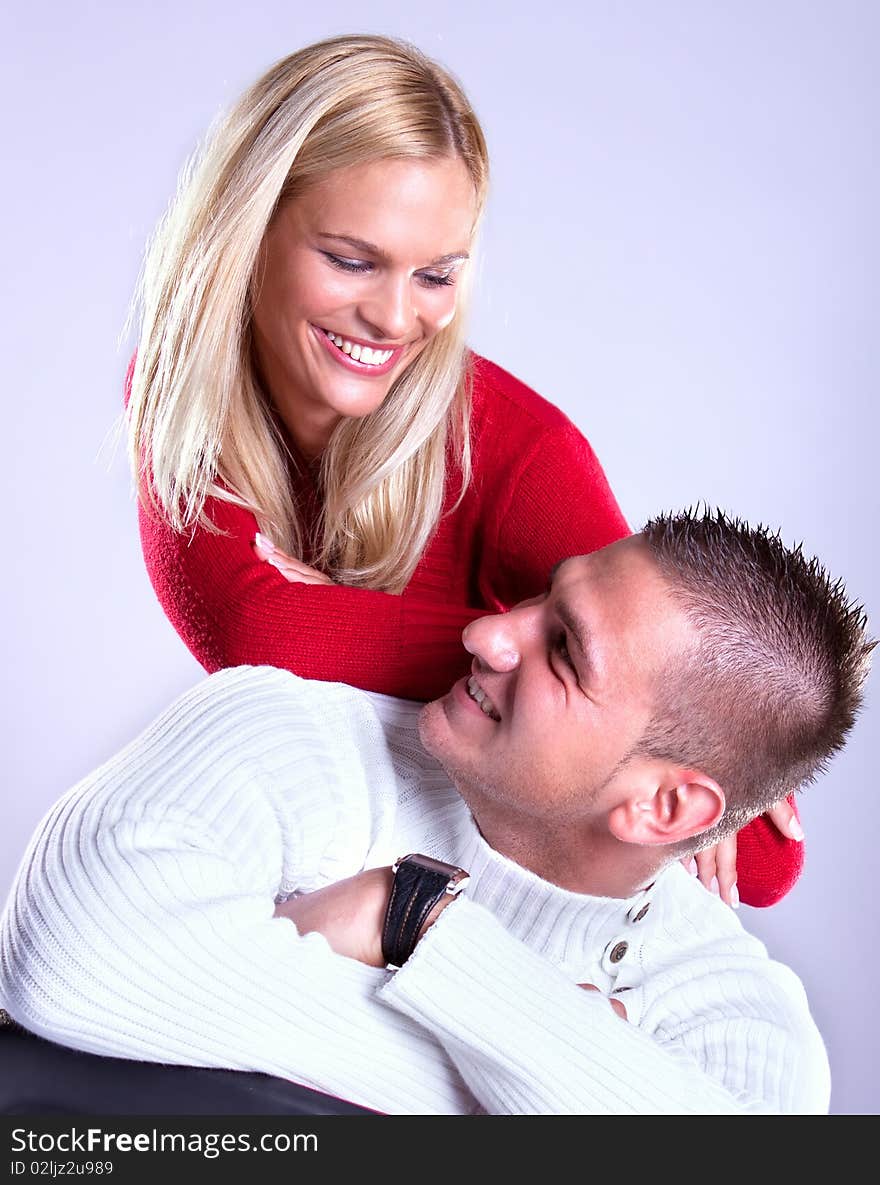 Happy Young loving couple posing and smile. Happy Young loving couple posing and smile