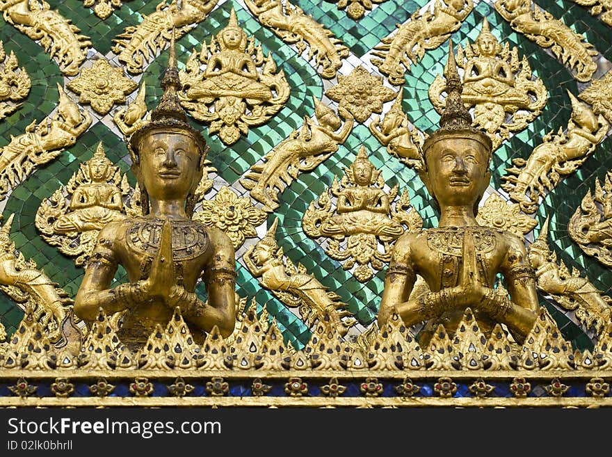 Statue at Wat Phra Kaew in Bangkok, Thailand