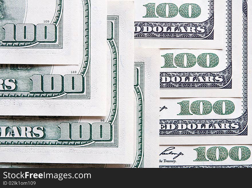 Dollar hundred banknote background. closeup. Dollar hundred banknote background. closeup