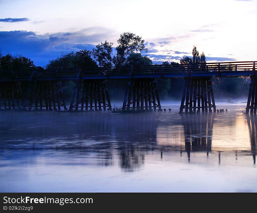 Bridge over the morning river