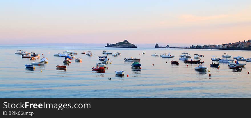 This is a photo of fishing boats in the sea