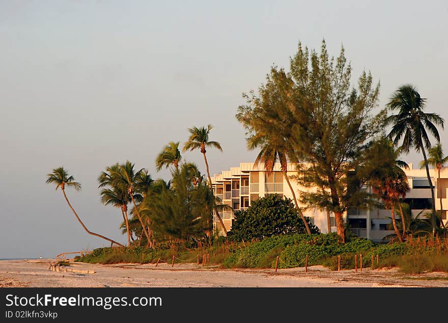 Oceanfront Beach Condominium Morning Sanibel Island Florida