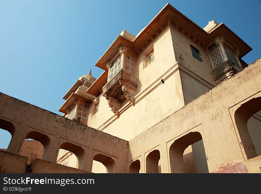 Beautiful walls and buildings inside Amber Fort, near Jaipur, India. Beautiful walls and buildings inside Amber Fort, near Jaipur, India.