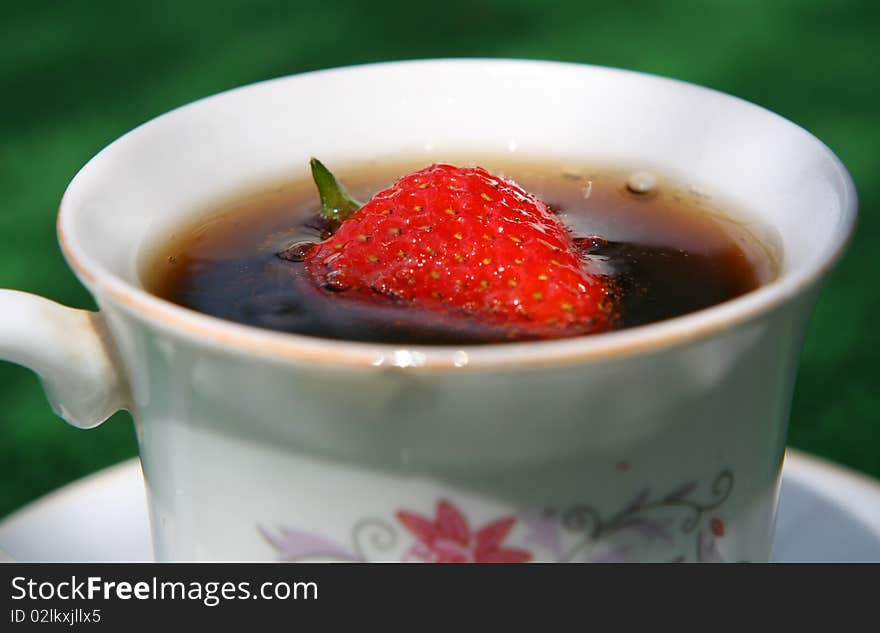 Closeup of strawberry coffee, also looks like ice-cream