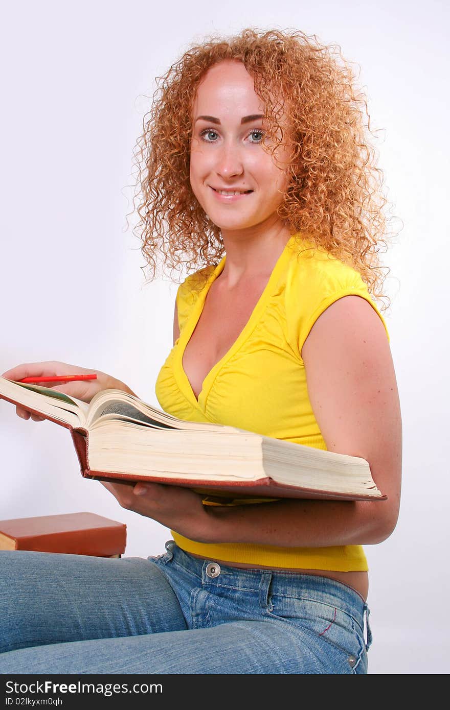 Portrait of a beautiful young female student .