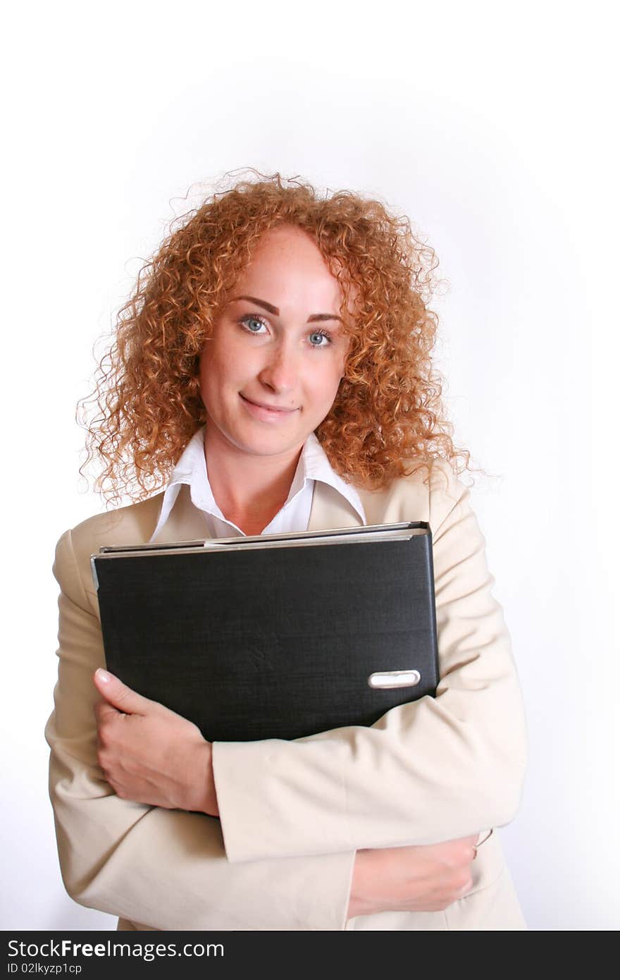 Young smiling business woman working