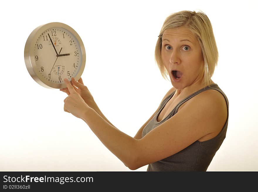 The girl and a clock