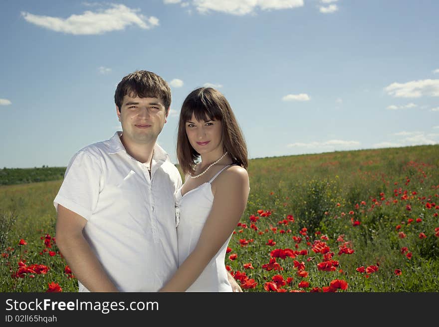 Boy and girl posing in the middle of nature. Boy and girl posing in the middle of nature