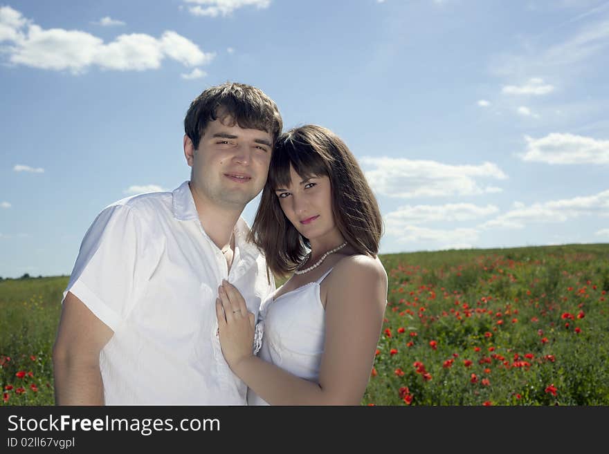 Boy and girl posing in the middle of nature. Boy and girl posing in the middle of nature