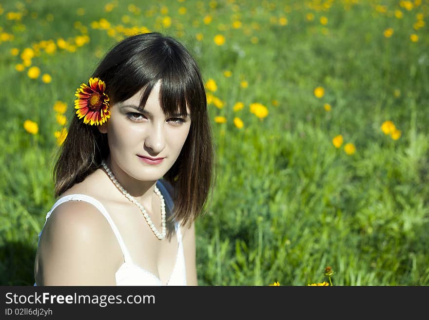 Girl posing in the middle of nature. Girl posing in the middle of nature