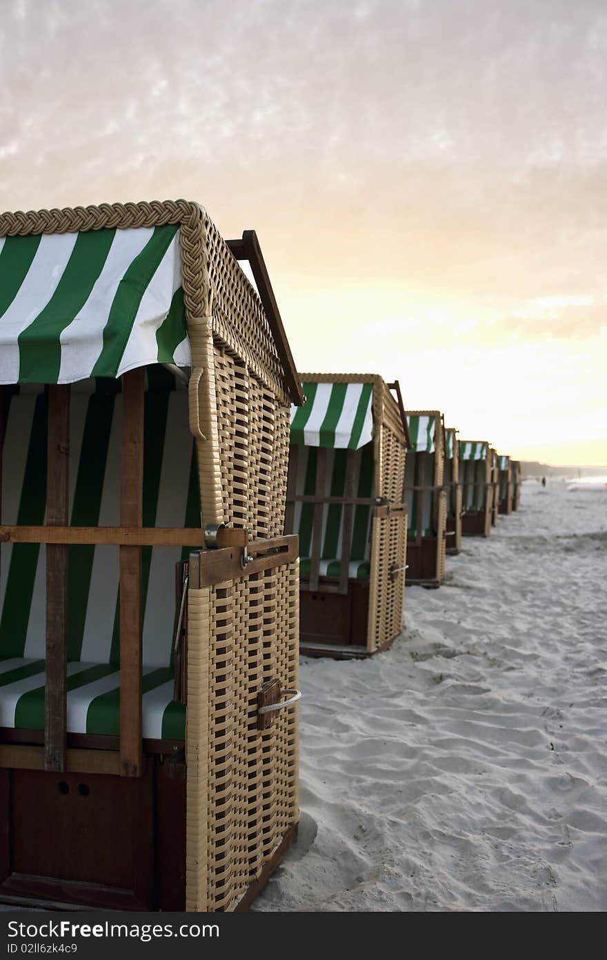 Beach chairs on norther German beach. Beach chairs on norther German beach