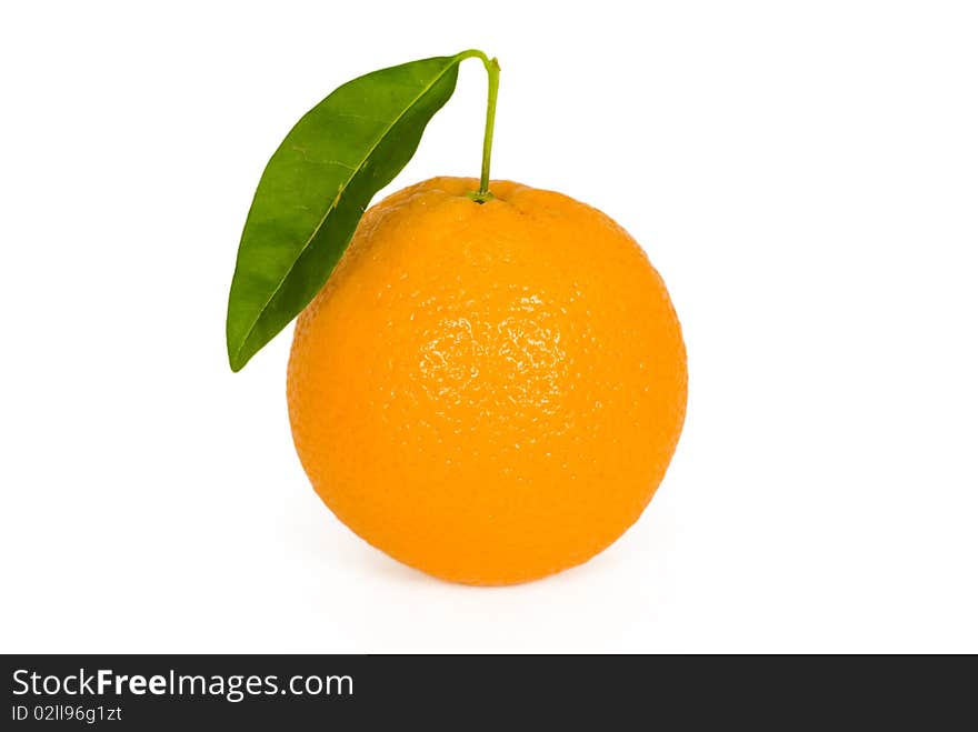 Orange with leaf